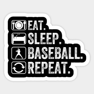 Eat Sleep Baseball Repeat Sticker